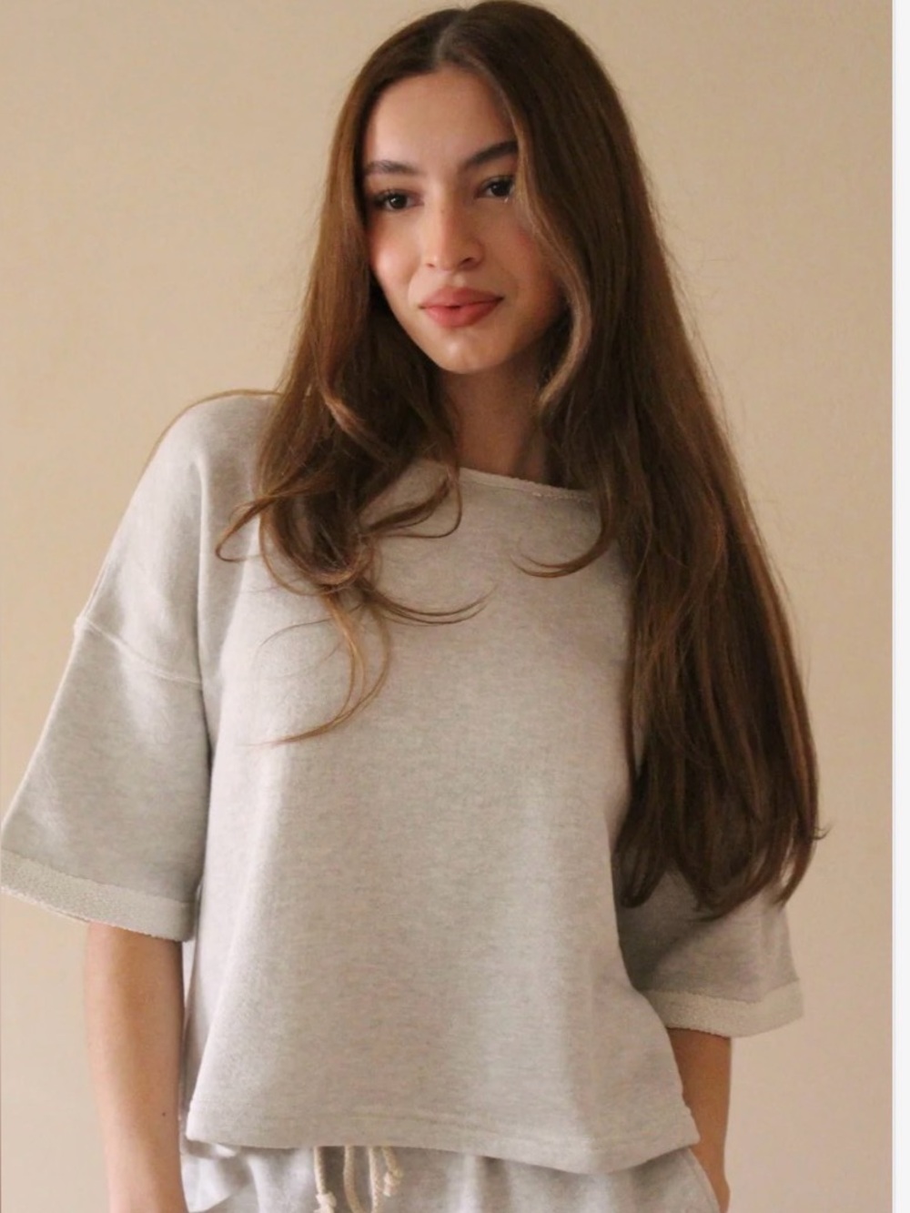 Na Nin LENNY COTTON MODAL CROPPED TEE